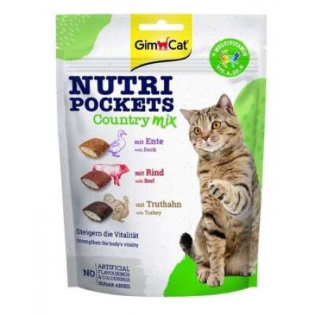Gimcat Nutripockets Country Mix Multivitaminli Karışık Kedi Ödülü 150 gr