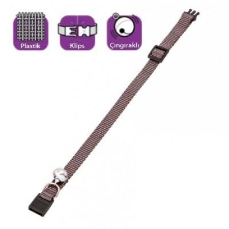 Karlie Çıngıraklı Gri Kedi Boyun Tasması