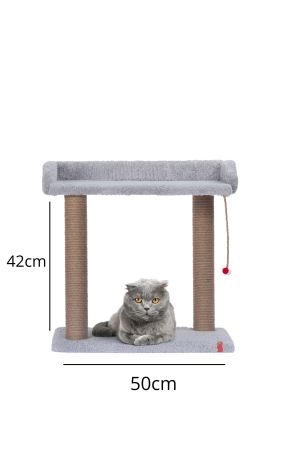 Petpal Platform Oturaklı Kedi Tırmalaması Gri Geniş Yataklı