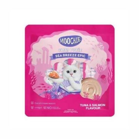 Moochie Creamy Ton ve Somon Balıklı Sıvı Krema Kedi Ödülü 25x15 gr