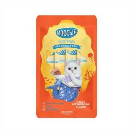 Moochie Creamy Ton Balıklı ve Katsuobushili Sıvı Krema Kedi Ödülü 5x15 gr