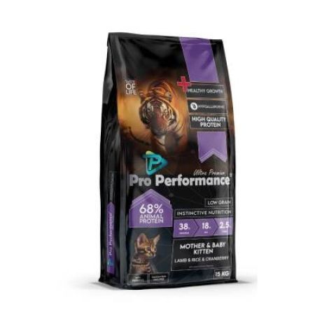 Pro Performance Ultra Premium Mother&Baby Kuzu Etli ve Pirinçli Anne Yavru Kedi Maması 15 kg