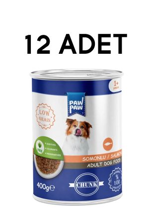 PawPaw Somonlu Chunk Yetişkin Köpek Konservesi 12 x 400 gr