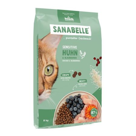 Sanabelle Sensitive Tavuklu ve Yaban Mersinli Yetişkin Kuru Kedi Maması 8 Kg