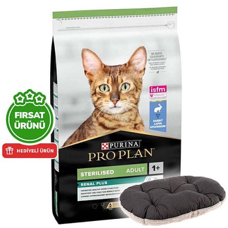 Pro Plan Kısırlaştırılmış Tavşanlı Kedi Maması 10 Kg + Ferplast Relax Kedi Yatağı