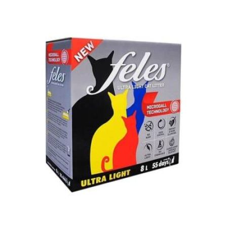 Feles Ultra Light Aktif Karbonlu Tozsuz Topaklanan Kedi Kumu 8 lt