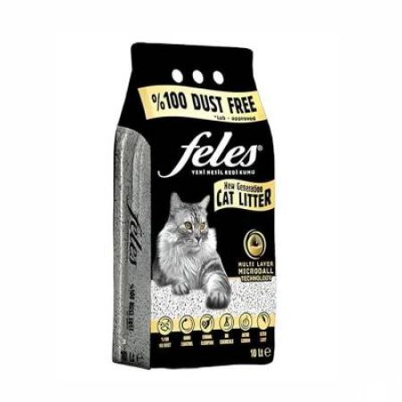 Feles Aktif Karbonlu Tozsuz Topaklanan Kedi Kumu 10 lt