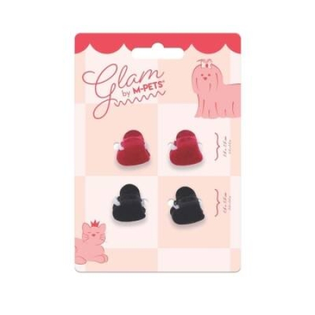 M-Pets Glam Kalpli Kedi ve Köpekler İçin Aksesuar Toka Kırmızı Siyah