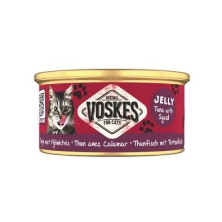 Voskes Jelly Ton Balığı ve Kalamarlı Yetişkin Kedi Konservesi 85 gr