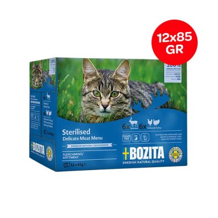 Bozita Kısırlaştırılmış Sos İçinde Yaş Kedi Maması Multibox 12x85 gr