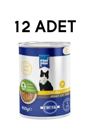 PawPaw Tavuklu Chunk Yetişkin Kedi Konservesi 12 x 400 gr