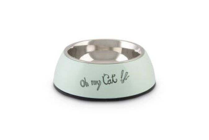 Beeztees Kedi Mama Su Kabı, Paslanmaz Çelik, Mint, 14x4,5cm, 160ml