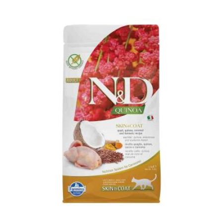 N&D Quinoa Skin & Coat Tahılsız Tüy Bakım Bıldırcın Yetişkin Kedi Maması 1,5 kg