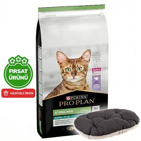 Pro Plan Kısırlaştırılmış Hindi Etli Kedi Maması 14 Kg + Ferplast Relax Kedi Yatağı
