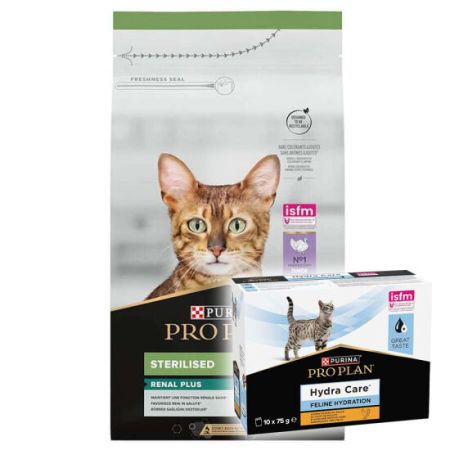 Pro Plan Kısırlaştırılmış Hindi Etli Kedi Maması 14 Kg + Hydra Care Yaş Mama 75 Gr x 10 Adet
