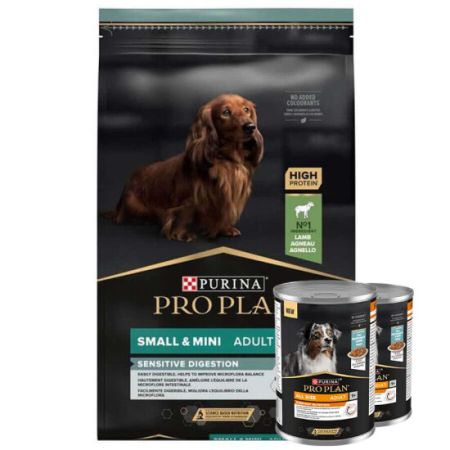 Pro Plan Mini Lamb Kuzulu Küçük Irk Köpek Maması 7 Kg + 2 Adet Köpek Konservesi 400 Gr