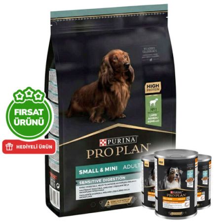 Pro Plan Mini Lamb Kuzulu Küçük Irk Köpek Maması 7 Kg + 3 Adet Köpek Konservesi 400 Gr