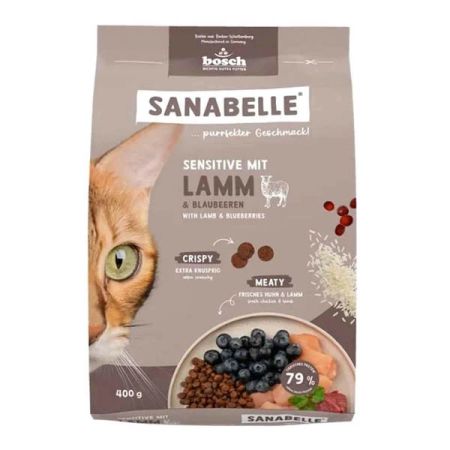 Sanabelle Sensitive Glutensiz Kuzu Etli Kedi Maması 400 gr