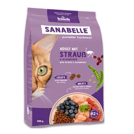 Sanabelle Life Adult Devekuşlu & Yaban Mersinli Kuru Kedi Maması 400 gr