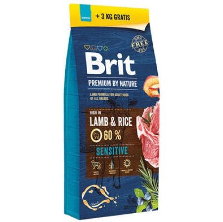 Brit Premium Sensitive Lamb Kuzu Etli Hassas Köpek Maması 15+3 Kg (Toplam 18 Kg)