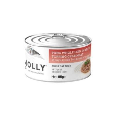 Molly Et Suyu İçinde Ton Balıklı ve Yengeçli Tahılsız Yetişkin Kedi Konservesi 85 Gr