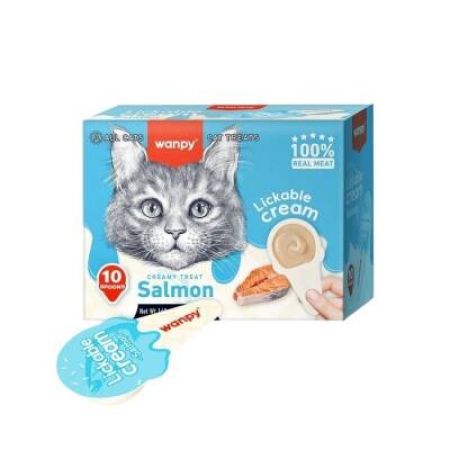 Wanpy Somonlu Kaşık Krema Kedi Ödül Maması 10x16 gr