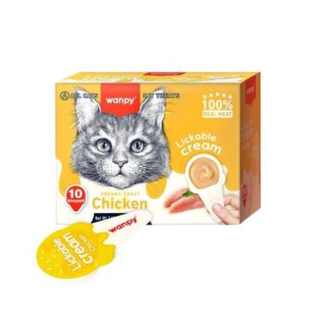 Wanpy Tavuklu Kaşık Krema Kedi Ödül Maması 10x16 gr