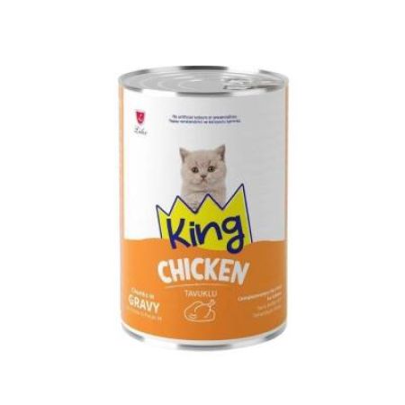 King Sos İçinde Et Parçacıklı Tavuklu Yavru Kedi Konservesi 400 gr