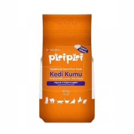 Pisipisi Sabun Kokulu İnce Taneli Topaklanan Bentonit Kedi Kumu 10 kg