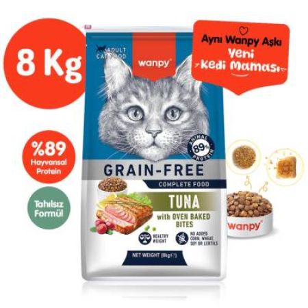 Wanpy Ton Balıklı Tahılsız Yetişkin Kedi Maması 8 kg