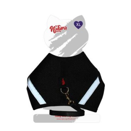 Natura Air Net Kedi Göğüs Tasması XL Siyah