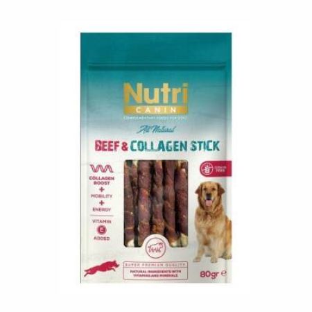 Nutri Canin Collagen Stick Biftek Eti Sargılı Kemik Köpek Ödülü 80 gr