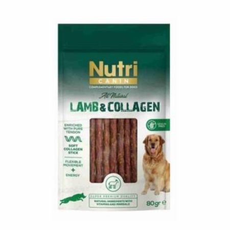 Nutri Canin Collagen Kuzu Etli Yumuşak Çubuk Köpek Ödülü 80 gr
