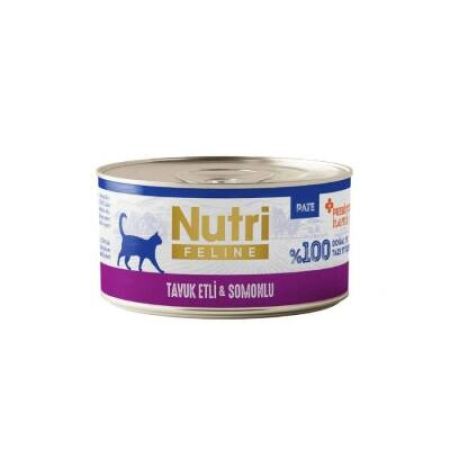 Nutri Feline Tavuk Etli ve Somonlu Tahılsız Yetişkin Kedi Konservesi 70 gr