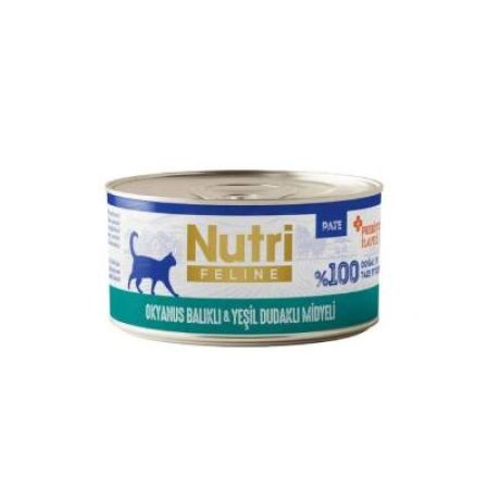 Nutri Feline Okyanus Balıklı ve Yeşil Dudaklı Midyeli Tahılsız Yetişkin Kedi Konservesi 70 gr
