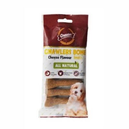 Gnawlers Peynir Aromalı Köpek Ödül Kemiği S 7,5 cm 6'lı 108 gr