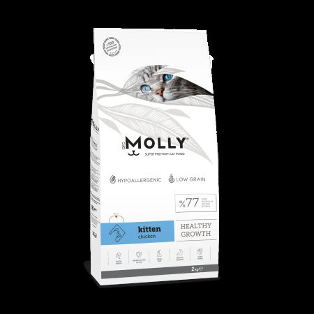 Molly Hipoalerjenik Düşük Tahıllı Tavuklu Yavru Kedi Maması 2 kg