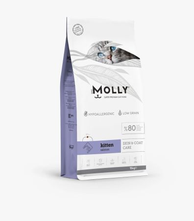Molly Hipoalerjenik Düşük Tahıllı Somonlu Yavru Kedi Maması 15 kg