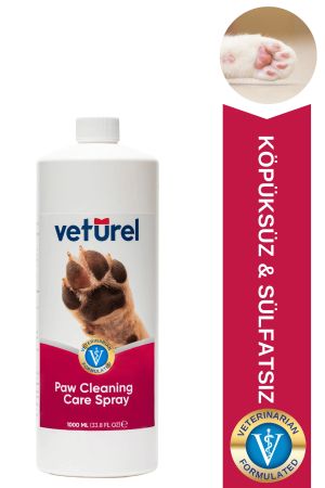 Veturel Köpek Pati Temizleme Kedi Pati Temizleyici Koku Giderici Kir Enfeksiyon Tüy Bakım Spreyi 300 ml