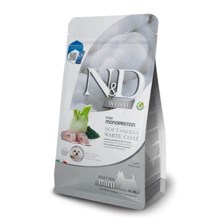 N&D White Levrek Spirulina ve Rezeneli Küçük Irk Yetişkin Köpek Maması 2 kg