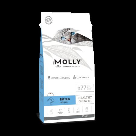 Molly Hipoalerjenik Düşük Tahıllı Tavuklu Yavru Kedi Maması 15 kg