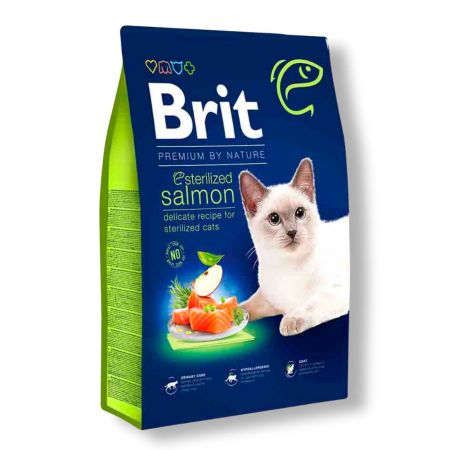 Brit Premium by Nature Somonlu Kısırlaştırılmış Yetişkin Kedi Maması 8 kg
