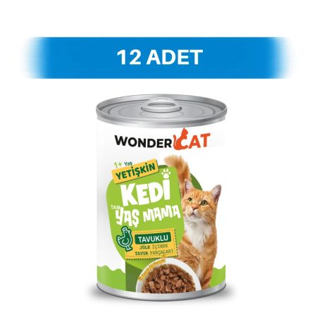 WonderCat Tavuklu Yetişkin Kedi Konservesi 12 x 400 gr