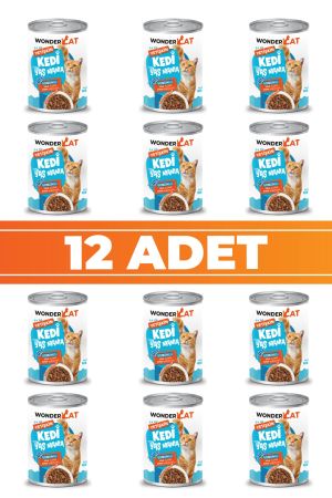 WonderCat Somonlu Yetişkin Kedi Konservesi 400gr x 12 Adet