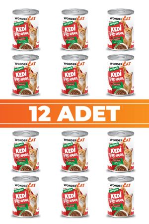 WonderCat Kuzulu Yetişkin Kedi Konservesi 400gr x 12 Adet