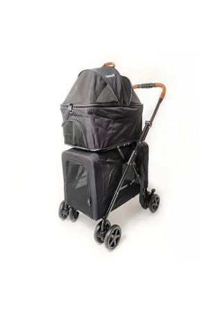 Zampa Tsunoda Kedi Köpek Taşıma Arabası Siyah 50x83x102 Cm