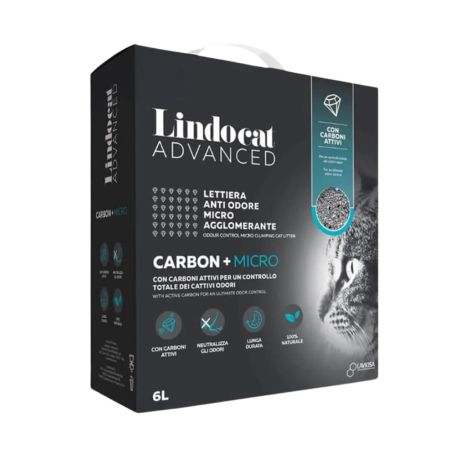 Lindocat Advanced Aktif Karbonlu İnce Taneli Ekstra Topaklanan Bentonit Kedi Kumu 6 lt