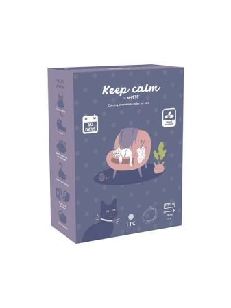 M-PETS Keep Calm Calming Sakinleştici Kedi Tasması Gri