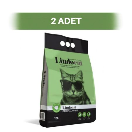 Lindocat Kokusuz İnce Taneli Topaklanan Bentonit Kedi Kumu 2 x 10 lt
