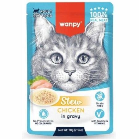Wanpy Stew Pouch Tavuk Etli Kedi Yaş Maması 70 Gr